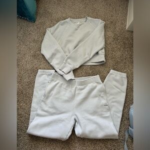 Aritzia TNA sweatshirt and sweatpants set light blue